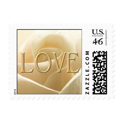 White Rose Love postage stamps