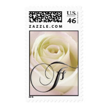 White Rose Monogram Stamp - Initial F stamps