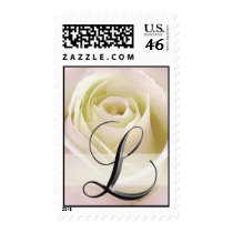 White Rose Monogram Stamp - Initial L