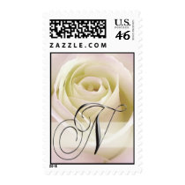 White Rose Monogram Stamp - Initial N by aslentz White Rose Monogram Stamp - Initial N