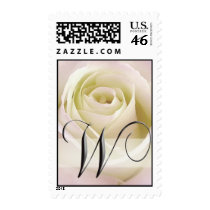 White Rose Monogram Stamp - Initial W by aslentz White Rose Monogram Stamp - Initial W