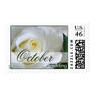 White Rose • October Wedding Stamp stamp