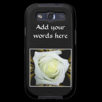 White Rose on Black and Gold Background casemate cases