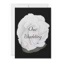White Rose on Black, Wedding Invitations invitation