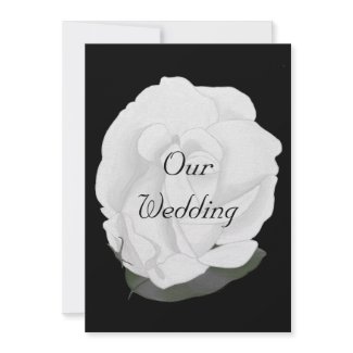 White Rose on Black, Wedding Invitations invitation