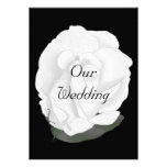 White Rose on  Black, Wedding Invitations invitations