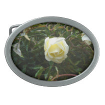 White Rose Oval Belt Buckles