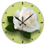 White Rose 'Pascali' Round Wall Clocks