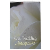 White Rose Petal Wedding Wall Calendars