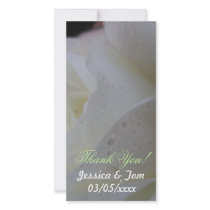 White Rose Petal Wedding Photo Greeting Card