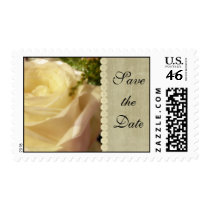 White Rose Save the Date postage stamps