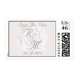 White Rose Save The Date Postage Stamp Template