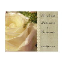 White Rose Save the date postcards postcards