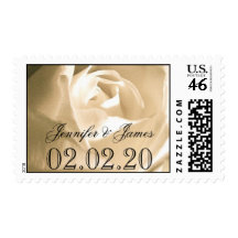 White Rose Save the Date Stamps