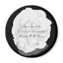 White rose, Save the date wedding magnets magnet