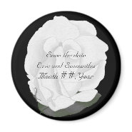 White rose, Save the date wedding magnets magnet