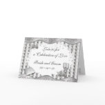 White Rose Silver Heart Wedding Invitation