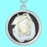 White Rose Sterling Silver Necklace necklaces