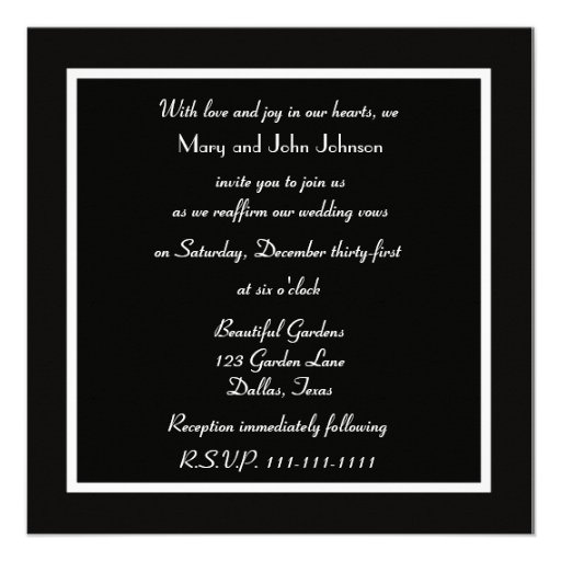 White Rose Vow Renewal Invitation