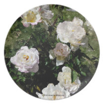 WHITE ROSE WATERCOLOR PLATE