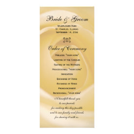 White Rose Wedding Program Custom Rack Cards