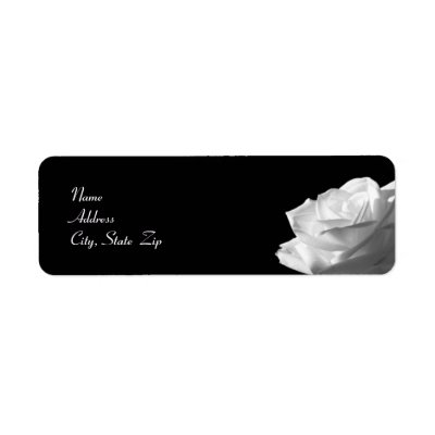 White Rose Wedding Return Address Label