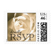 White Rose Wedding RSVP Postage Stamps