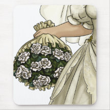 White Roses Bride Mousepads