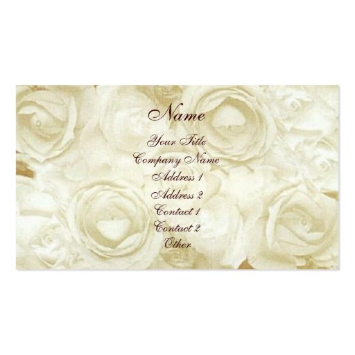 White Roses Business Card Template (front side)