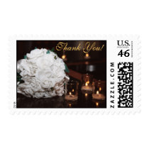 White Roses & Candlelight Thank You Postage