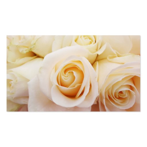 White Roses Floral Bridal Pure Business Cards (front side)