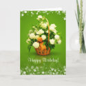 White Roses for Happy Birthday card