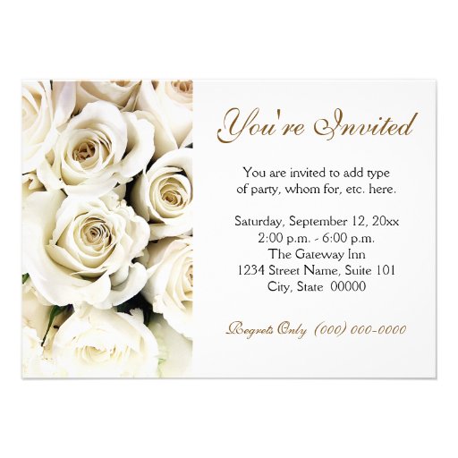 White Roses Invitations