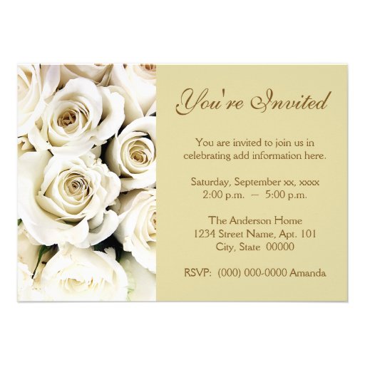 White Roses Invitations
