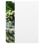 White Roses on a Picket Fence Letterhead Design