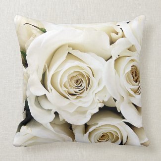 White Roses Pillow