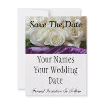 White Roses Save the Date invitations