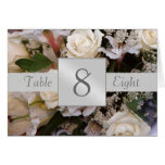 White Roses Table Number Folded Card