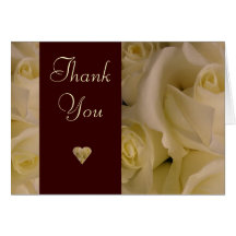 White Roses Thank You Card