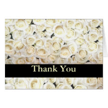 White Roses Thank You Card