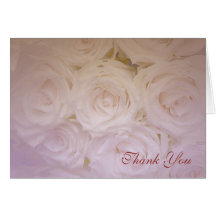 White roses Thank You card