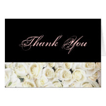 White Roses Thank You Card