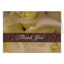 White Roses Thank You Card