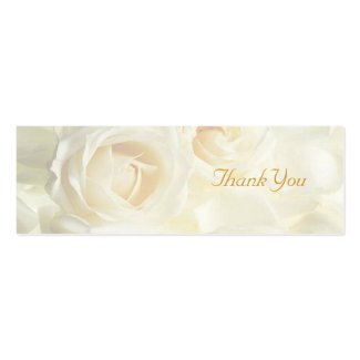 White Roses Thank You Wedding Favor Tag Business Card Template