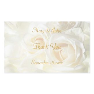 White Roses Thank You Wedding Sticker sticker