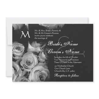 White Roses Wedding Invitation invitation