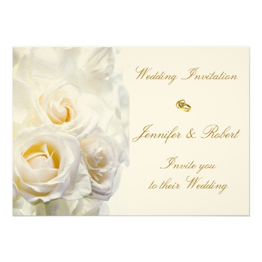 White Roses Wedding  Invitation