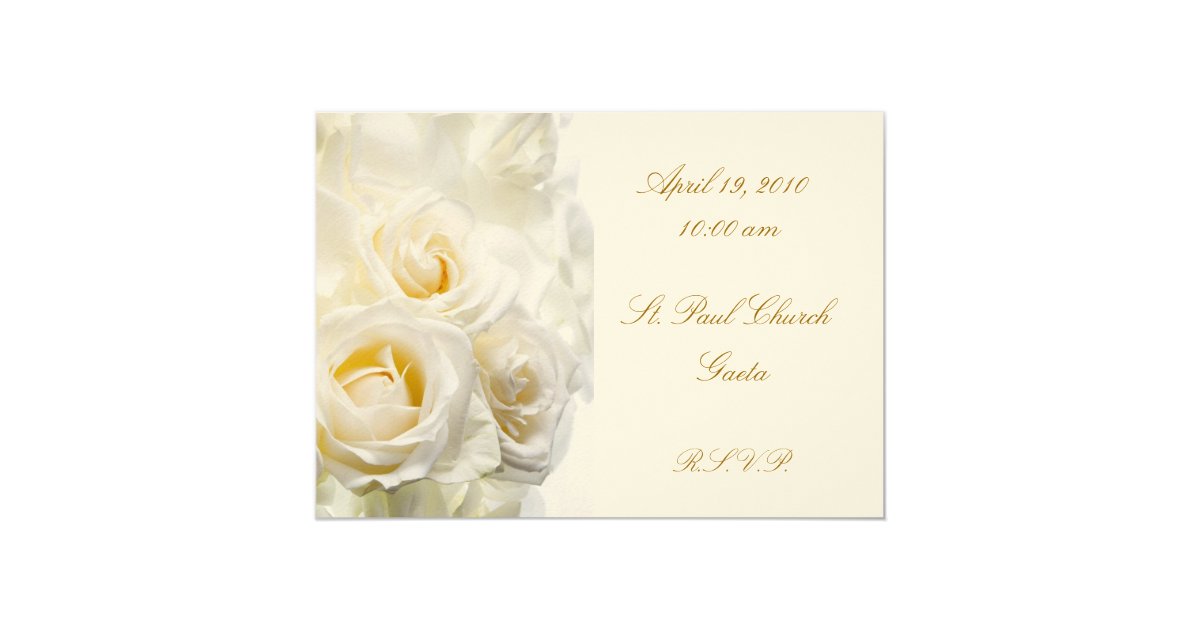 White Roses Wedding Invitation | Zazzle