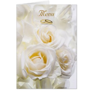 White Roses Wedding Menu card