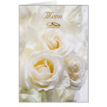 White Roses Wedding Menu cards